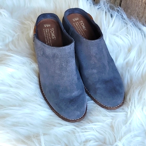 TOMS Leila Forged Iron grey Suede Mules in Size 6.5 - Picture 2 of 9